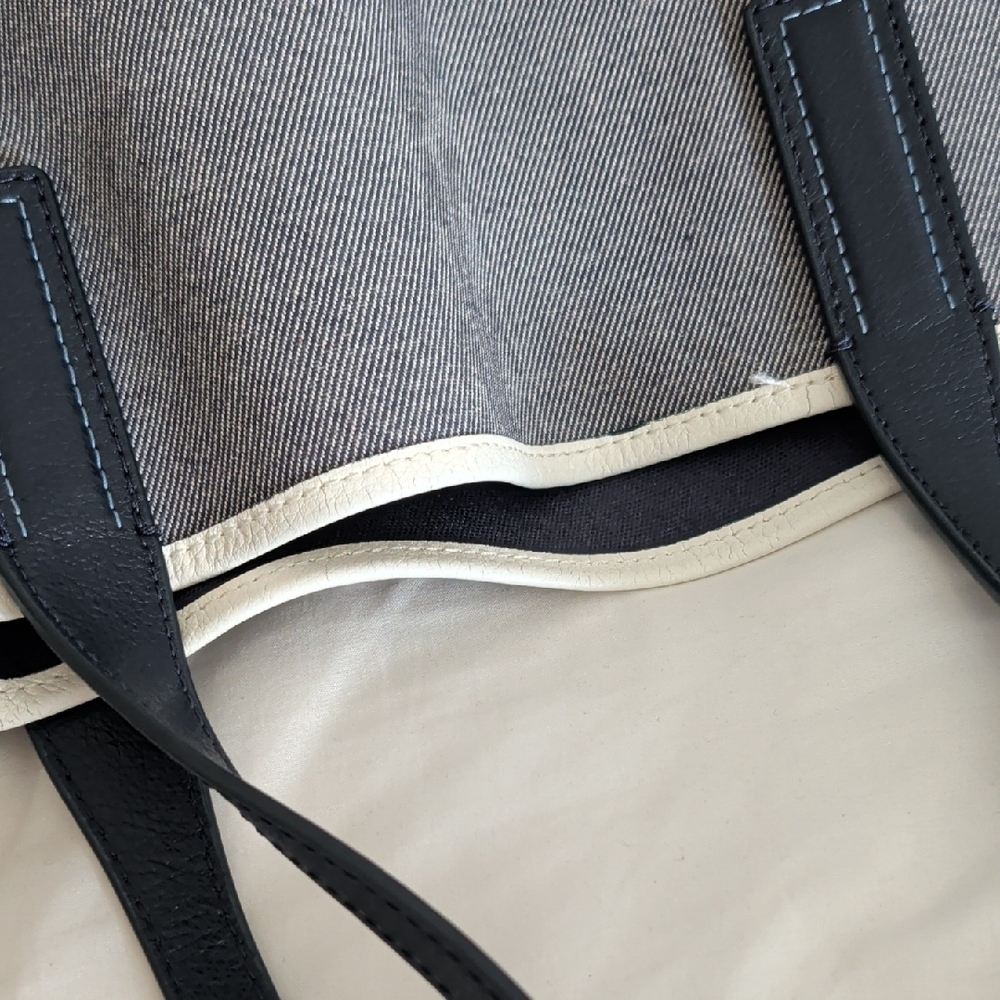 kate spade Canvas Tote with Navy Patent Base - Picture 4 of 9